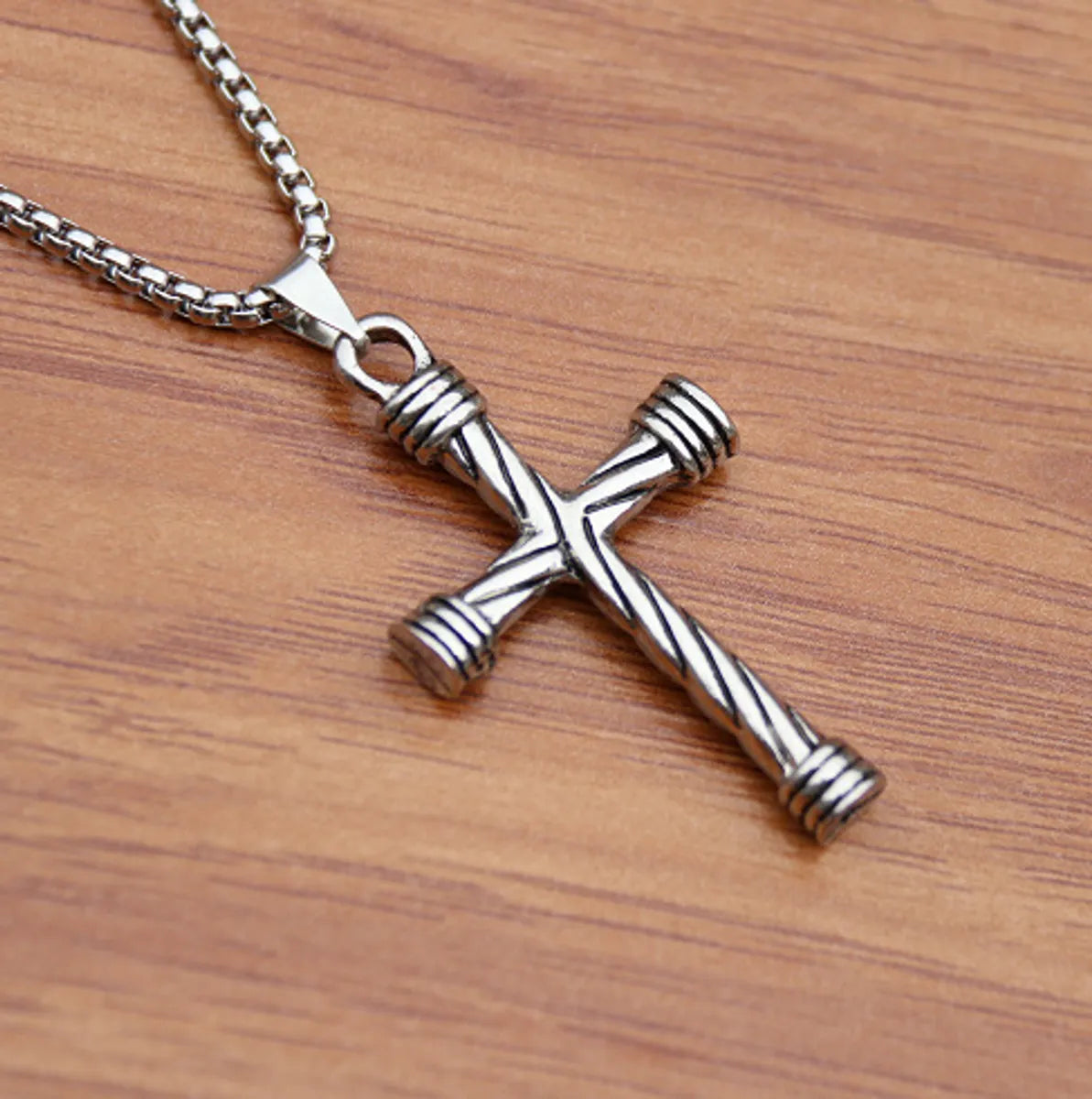 Twist Cross Titanium Steel Necklace