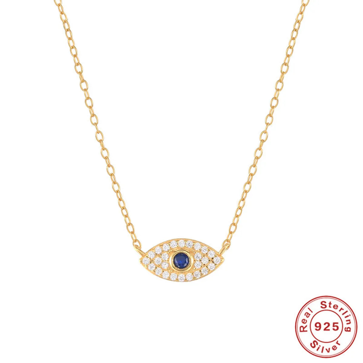 Women’s friendship necklaces-Fashion Devil'S Eye Sterling Silver Plating Zircon Necklace