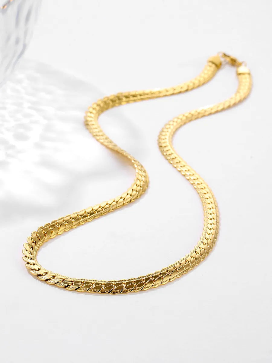 Women’s eco-friendly necklaces-Wholesale Hip-hop Punk Solid Color Stainless Steel Plating 18k Gold Plated Necklace