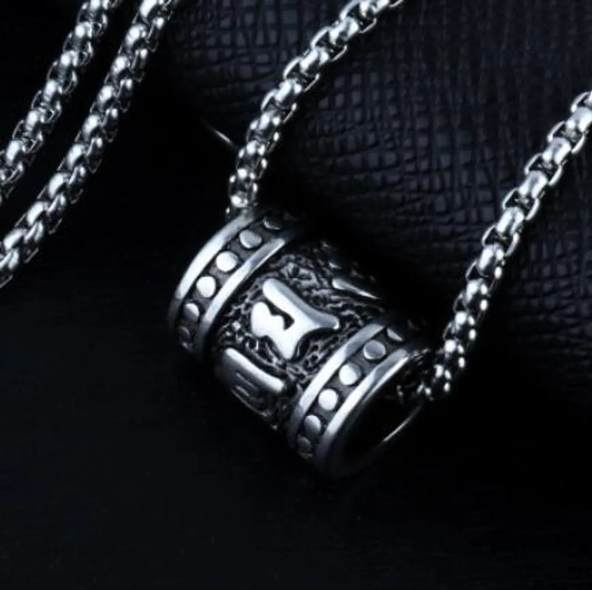 Cylindrical Necklace + Stainless Steel Bracelet