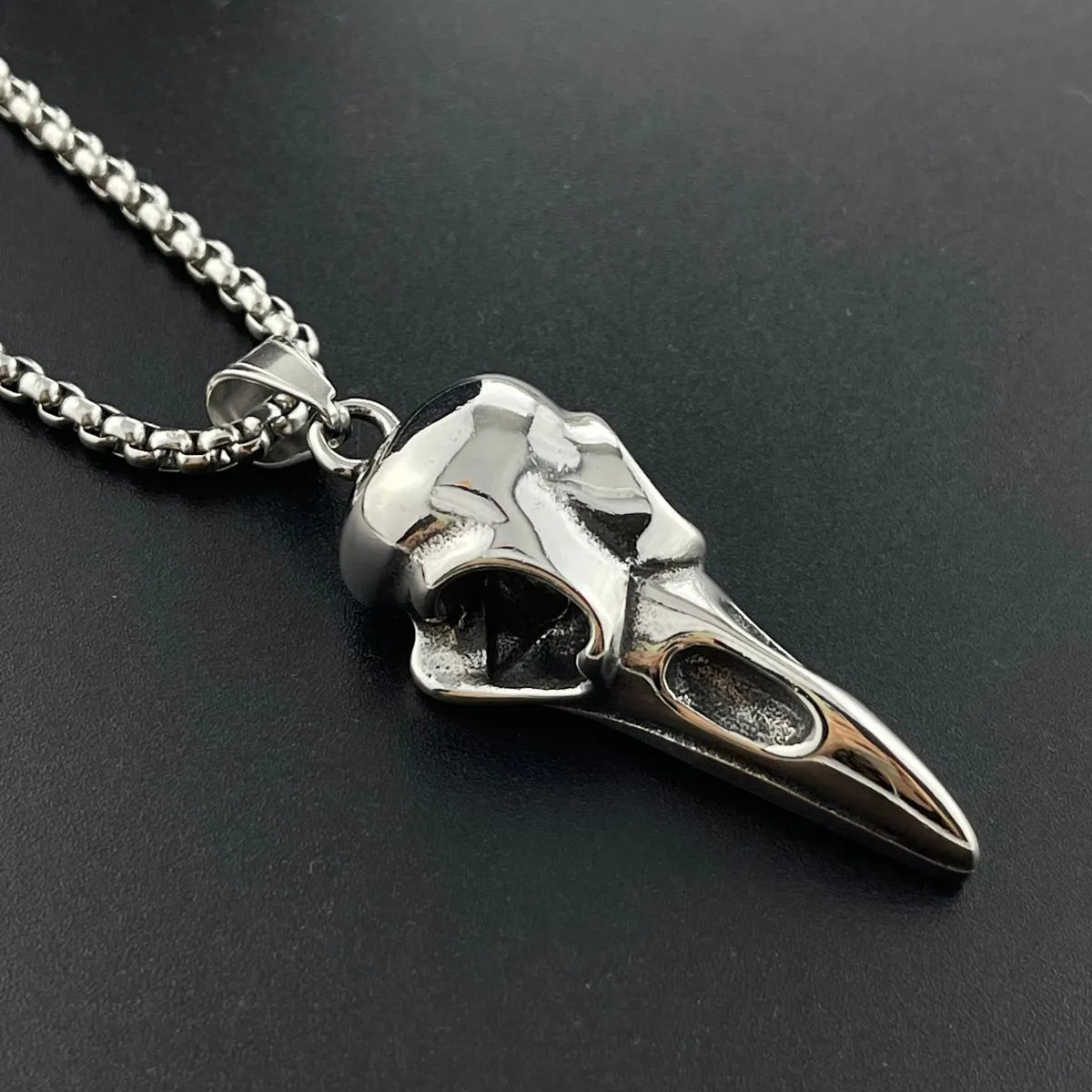 Women’s cross necklaces-Hip-Hop Punk Animal Skull Bird Stainless Steel Polishing Men'S Charms Pendant Necklace