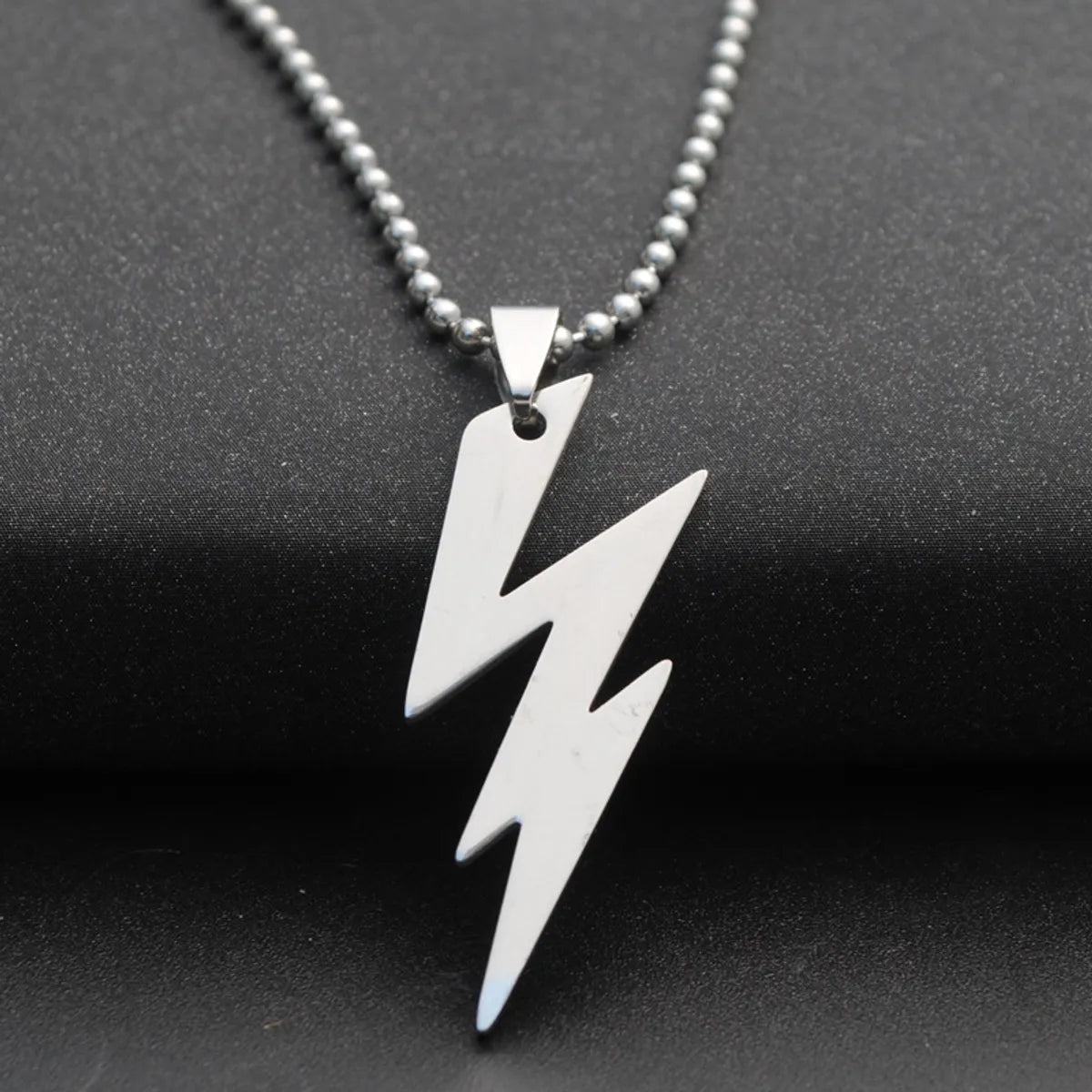 Women’s elegant gemstone necklaces-Fashion Lightning Pendant Stainless Steel Pendant Necklace