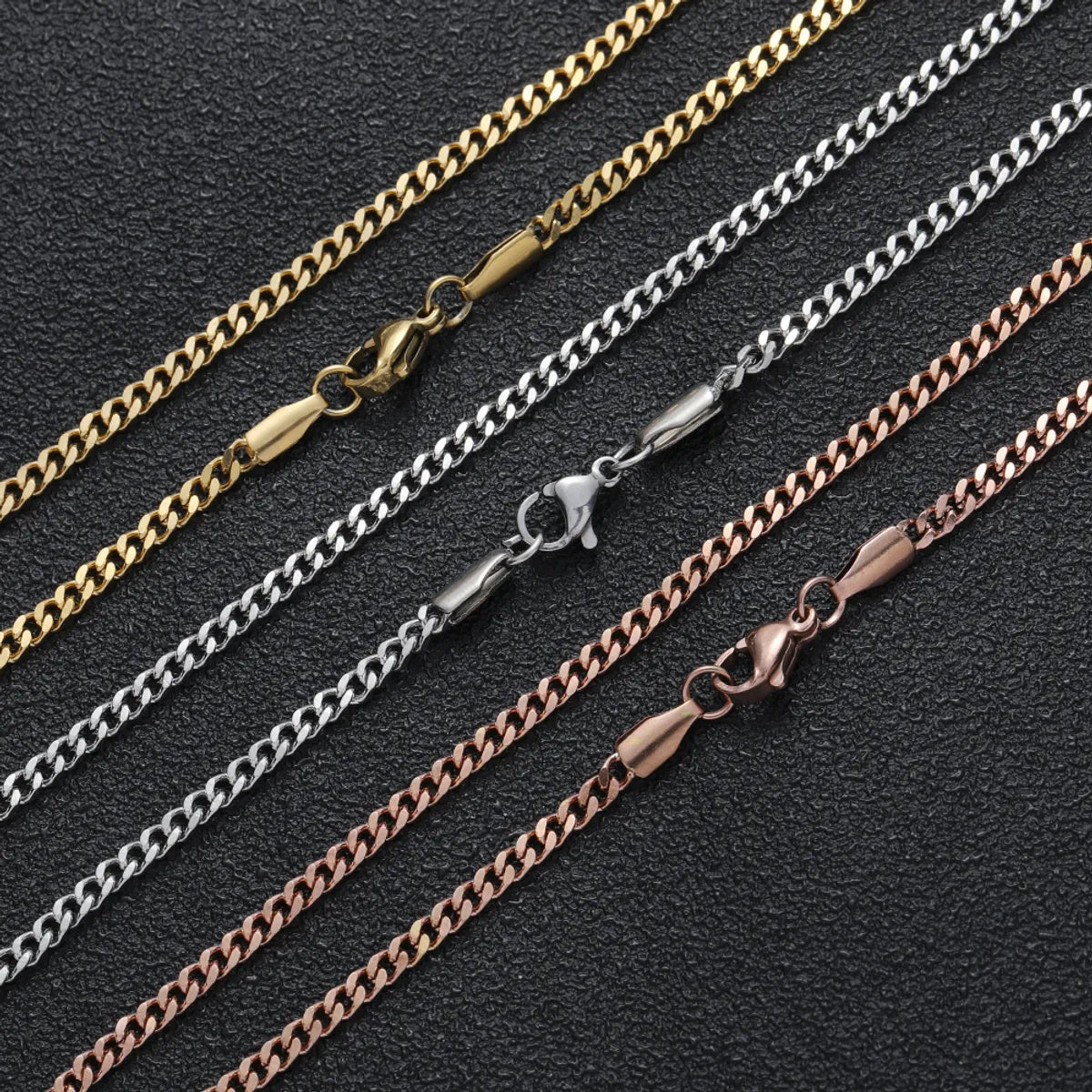 Women’s adjustable chain necklaces-Fashion Geometric Stainless Steel Men'S Necklace