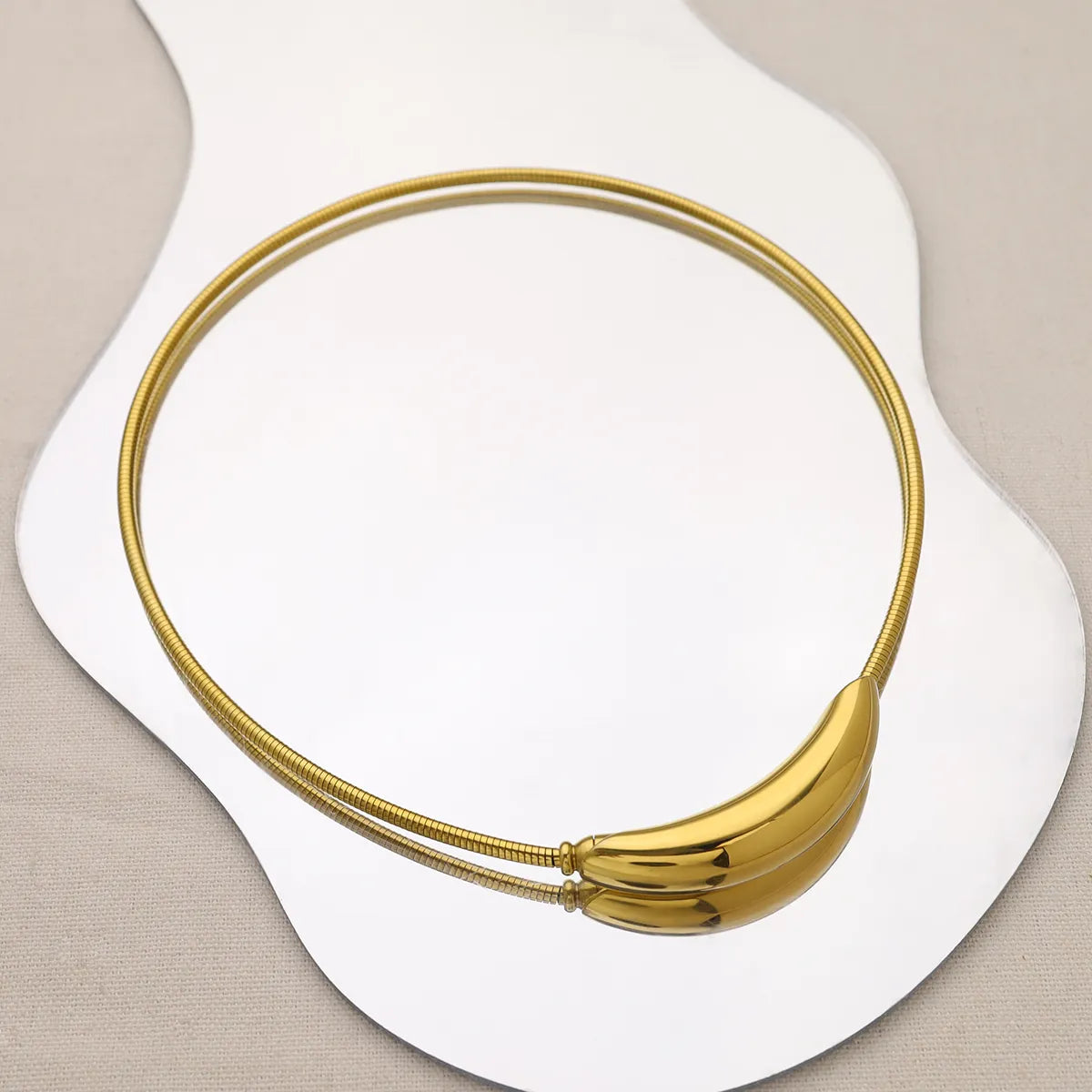 Women’s layered gold necklaces-Stainless Steel Titanium Steel 18K Gold Plated IG Style Simple Style Geometric Plating Choker