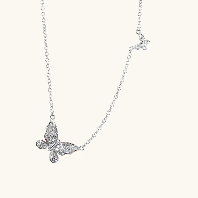 Women’s luxury necklaces-Mom and Me Butterfly Necklace