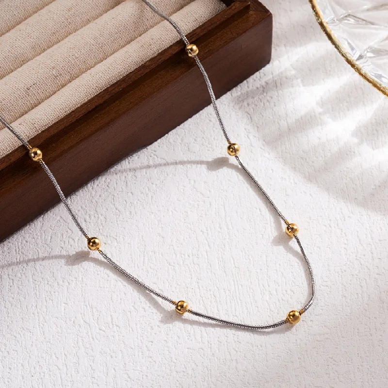 Women’s long pendant necklaces-Ig Style Casual Simple Style Solid Color Stainless Steel 18k Gold Plated Necklace