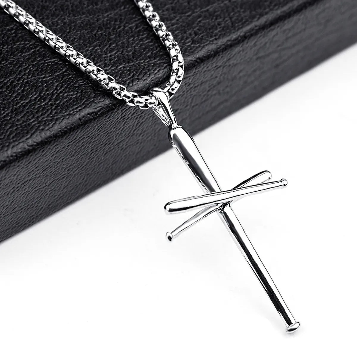 Cross Necklace + Stainless Steel Bracelet