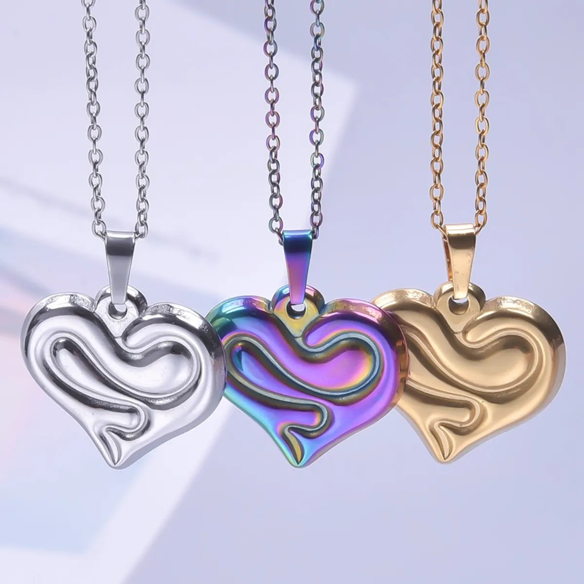 Women’s lucky charm necklaces-Simple Style Classic Style Heart Shape 304 Stainless Steel Plating Women'S Pendant Necklace