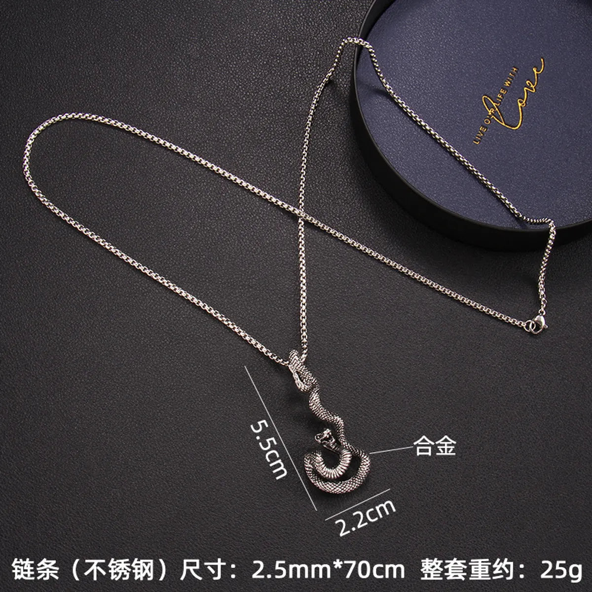 Irregular Snake-Shaped 70cm Steel Chain