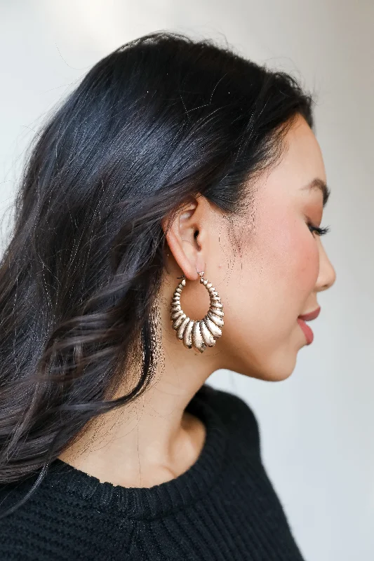 Women’s round earrings-FINAL SALE - Ashton Gold Statement Hoop Earrings