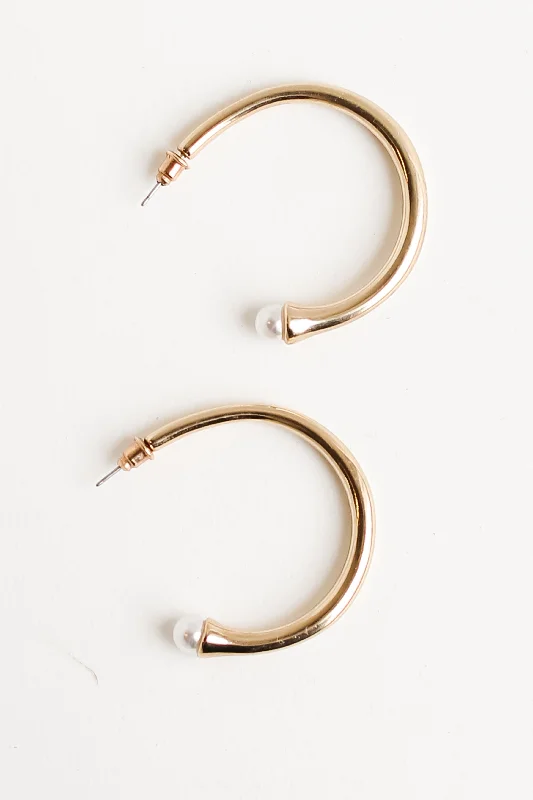 Women’s bridal earrings-FINAL SALE - Leah Gold Hoop Earrings