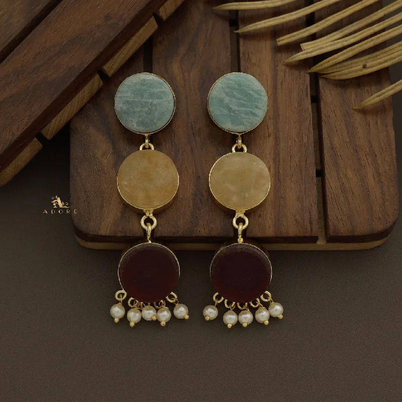 Amazonite Green +Citrine + Maroon