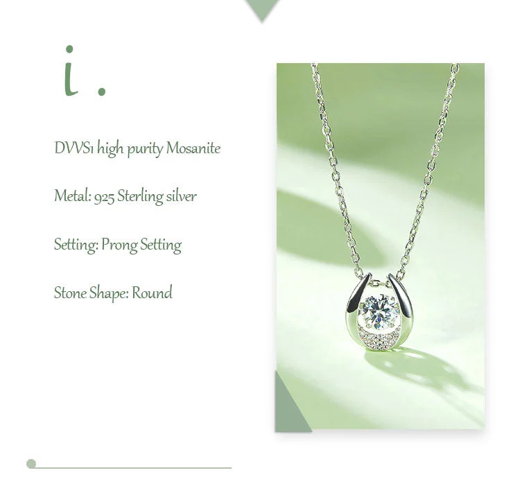 Women’s zodiac necklaces-Elegant Lady Geometric Sterling Silver Gra Inlay Moissanite Rhodium Plated Pendant Necklace