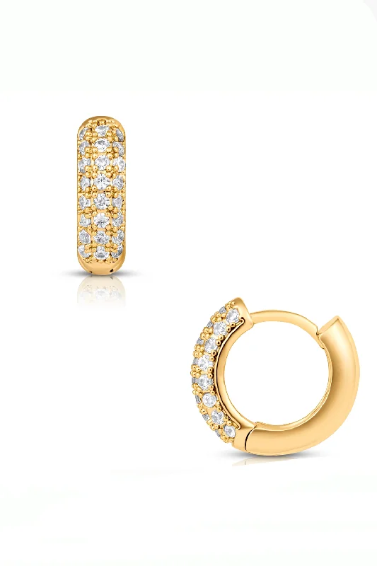 Women’s gold earrings-Yolanda Huggie Hoop Earring