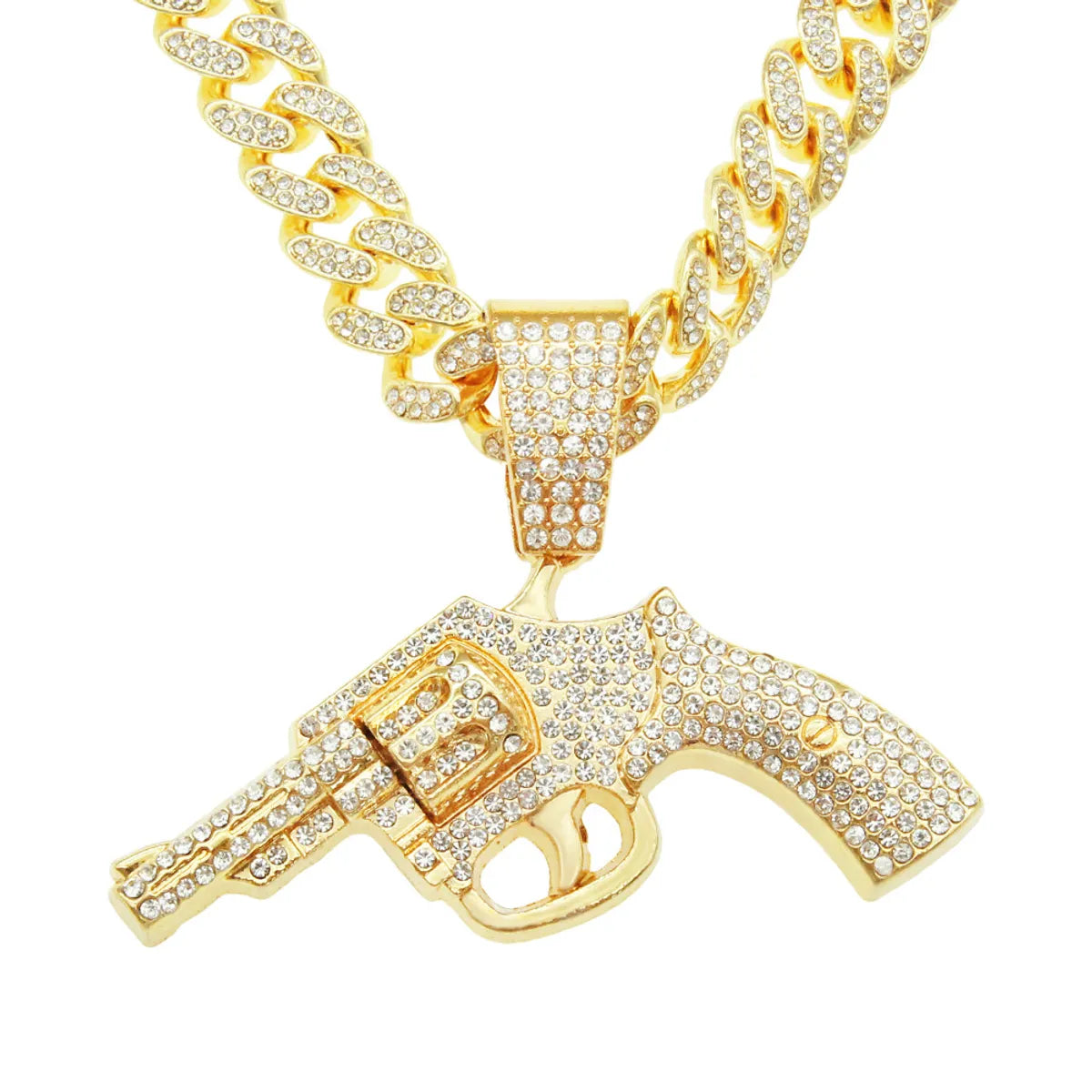 Gold (Gun)-with 5525 Models 50cm Cuban Link Chain