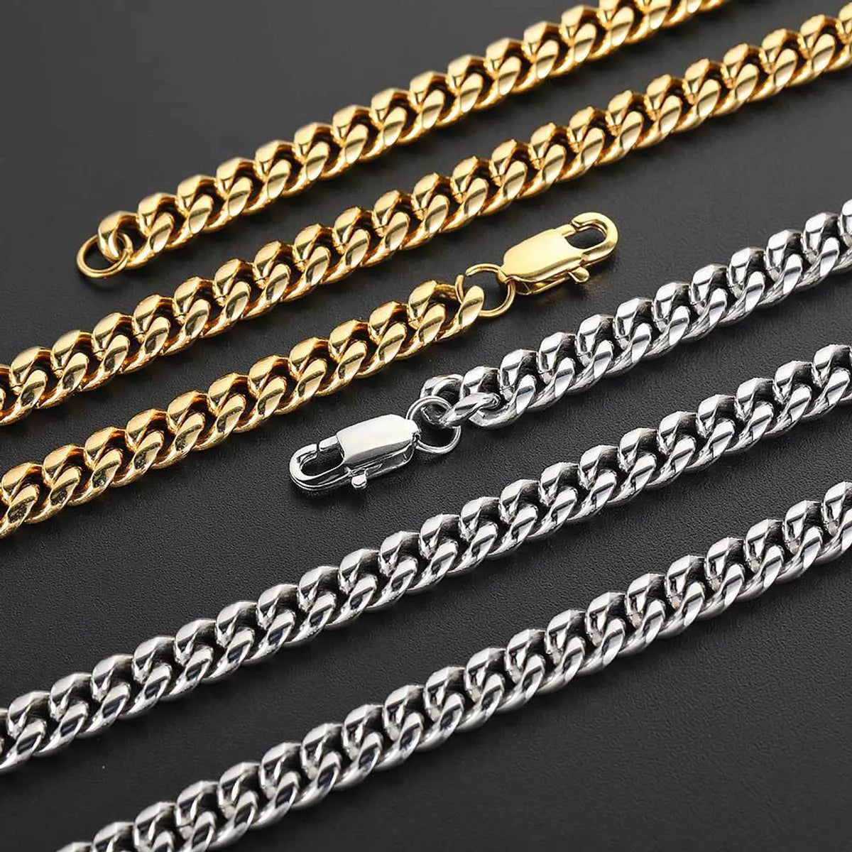 Women’s elegant gemstone necklaces-Hip-Hop Geometric Stainless Steel Plating Necklace