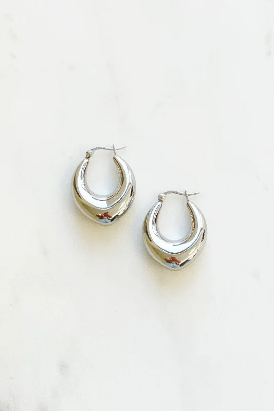 Women’s antique earrings-Stainless Think Hoop