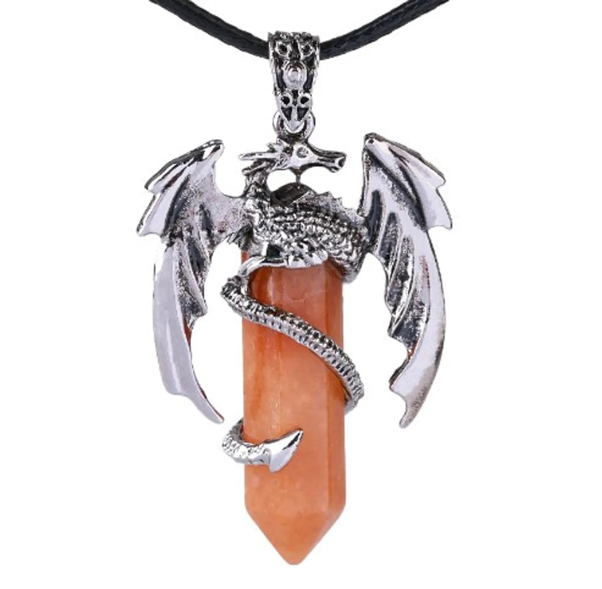 H012-Orange Jade Necklace