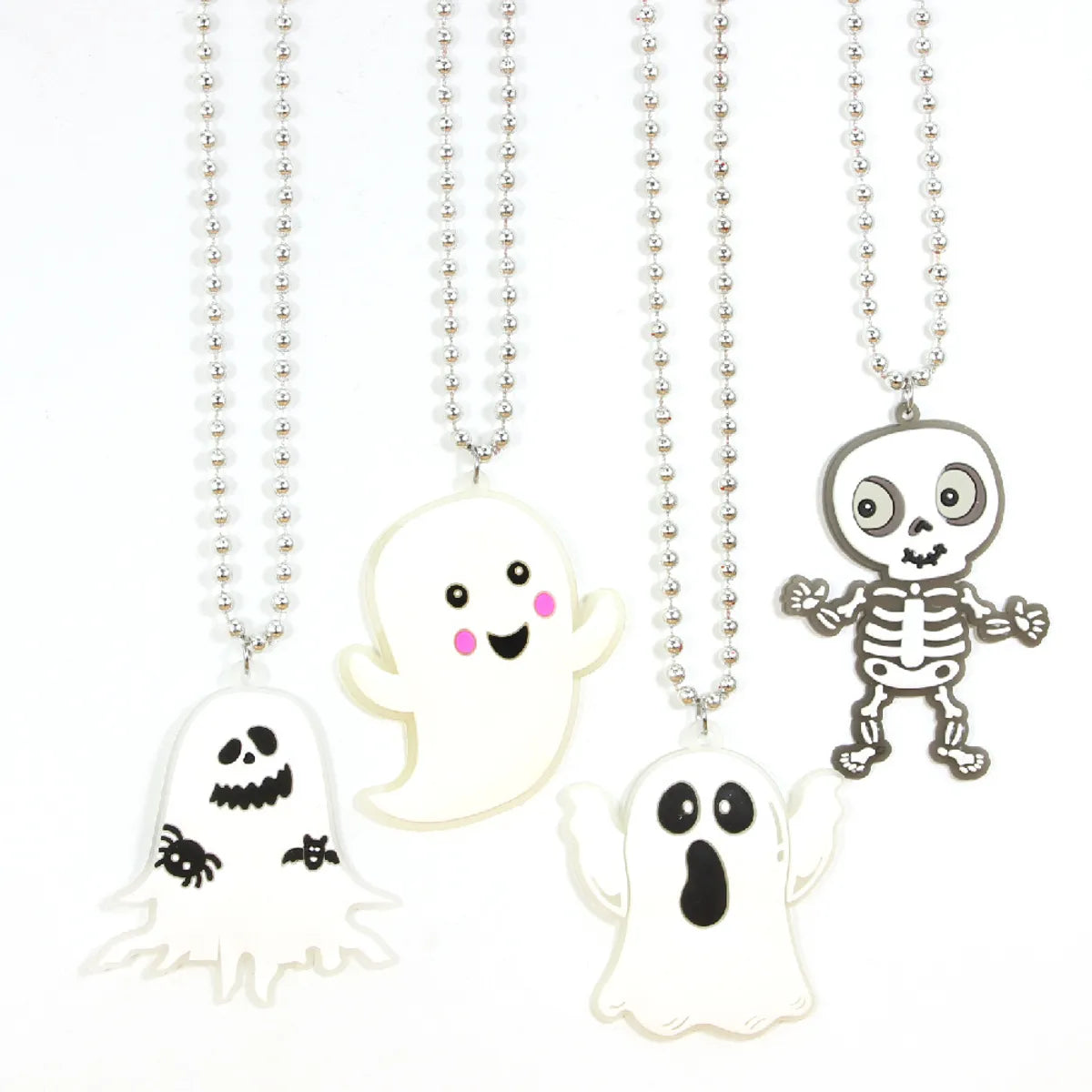 Women’s friendship necklaces-Cartoon Style Skull PVC Halloween Unisex Pendant Necklace