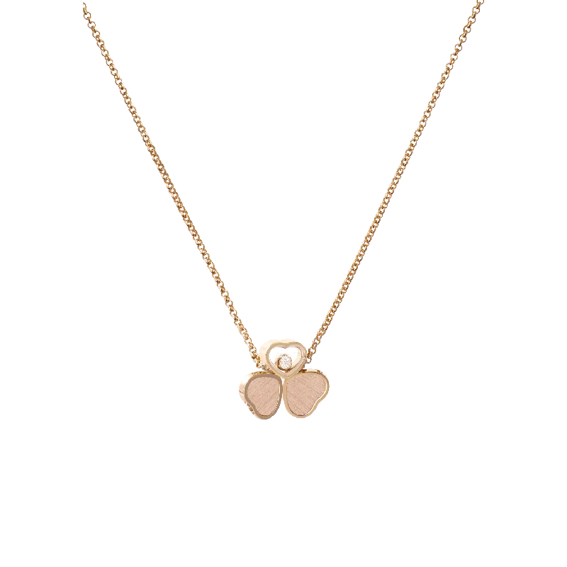 Women’s luxury gold necklaces-18Kt Rose Gold Happy Hearts Wings Pendant Necklace