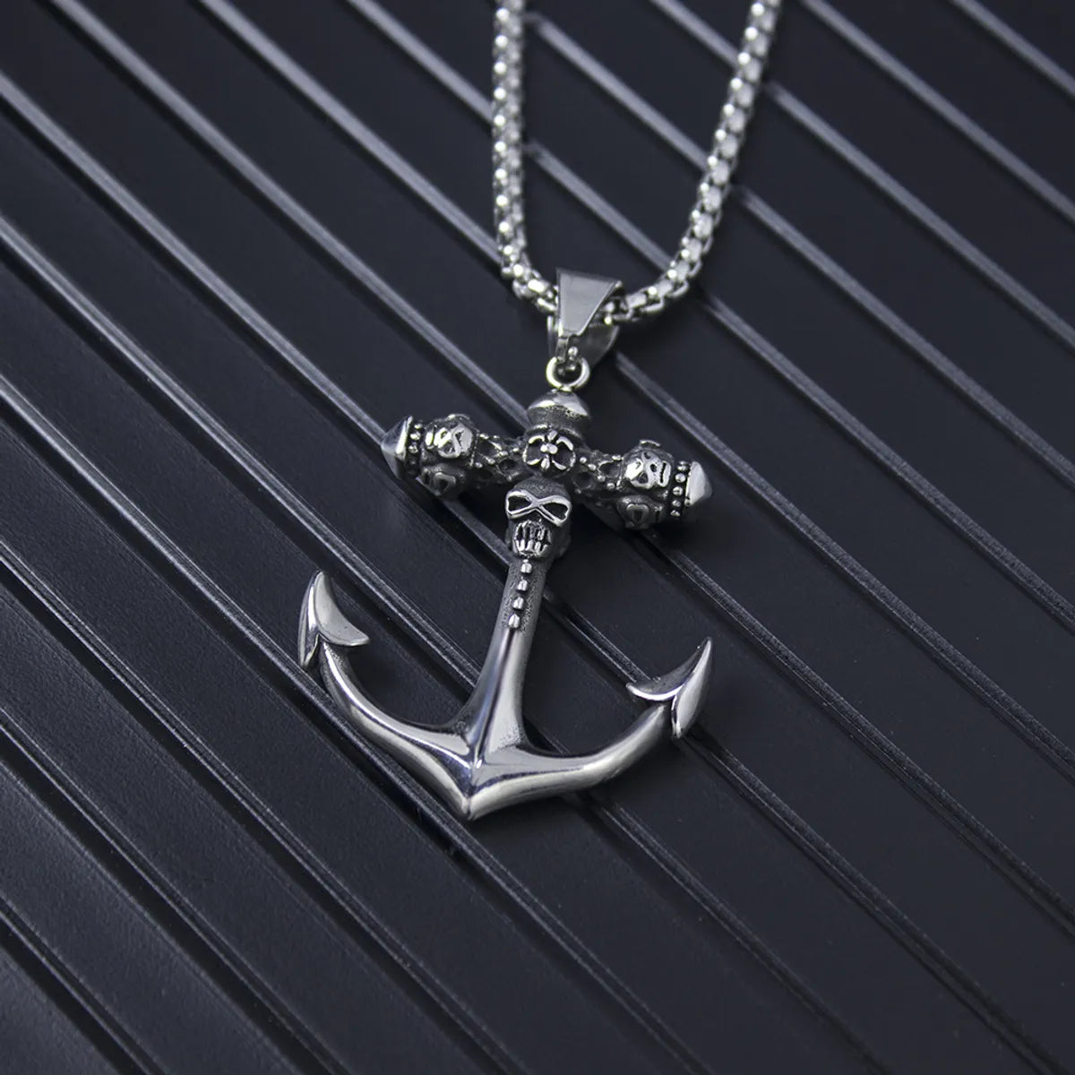 Boat Anchor Personalized Necklace + Stainless Steel Bracelet