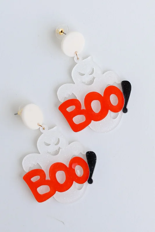 Women’s ruby earrings-FINAL SALE - Boo Ghost Earrings