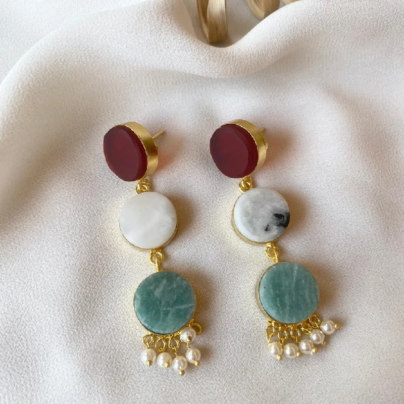 Maroon + Moon Stone + Amazonite Green