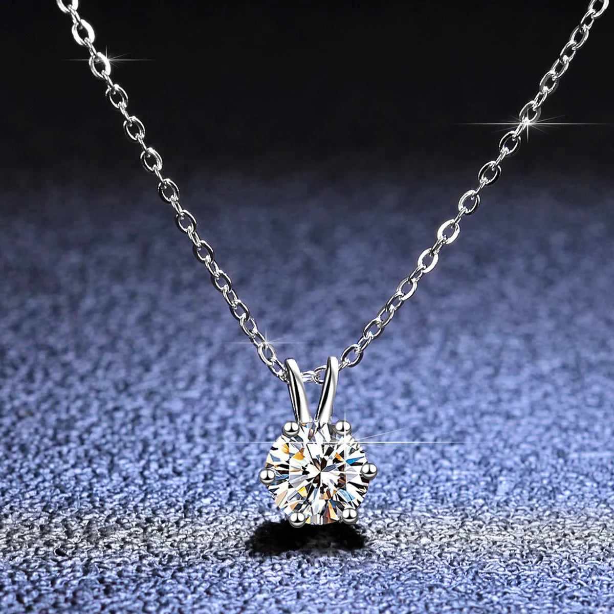 Women’s handmade necklaces-Simple Style Bow Knot Sterling Silver Inlay Moissanite Zircon Pendant Necklace