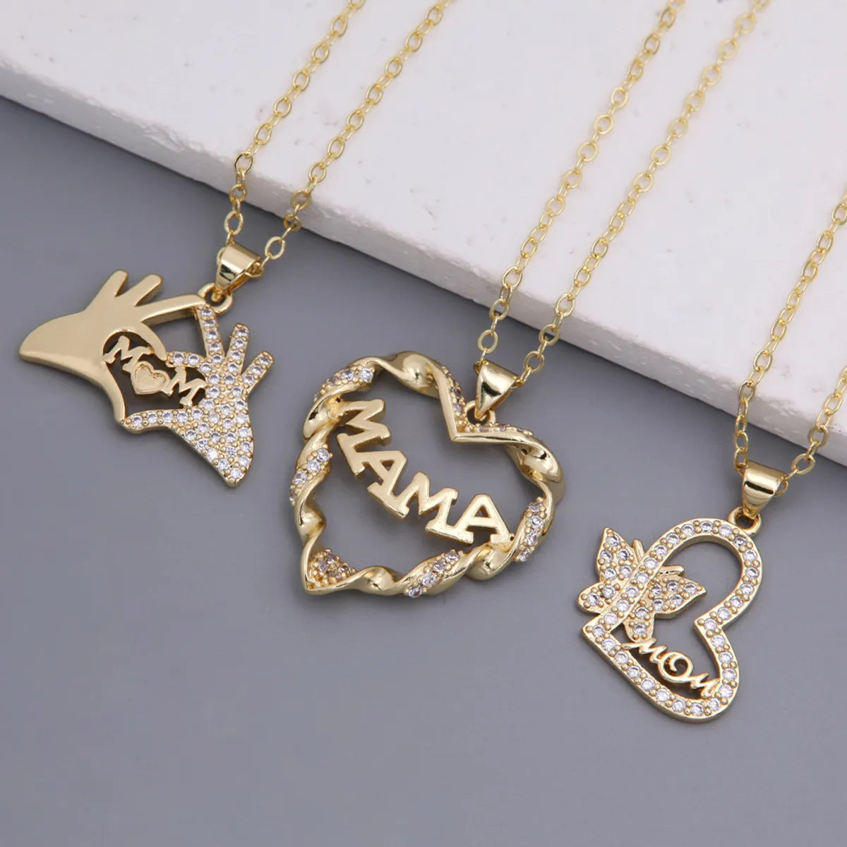 Women’s affordable necklaces-Copper 18K Gold Plated Simple Style Classic Style Heart Shape Plating Inlay Zircon Pendant Necklace