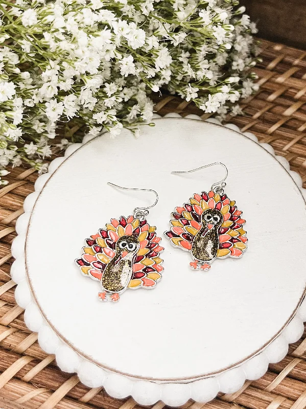 Women’s black diamond earrings-Adorable Turkey Earrings