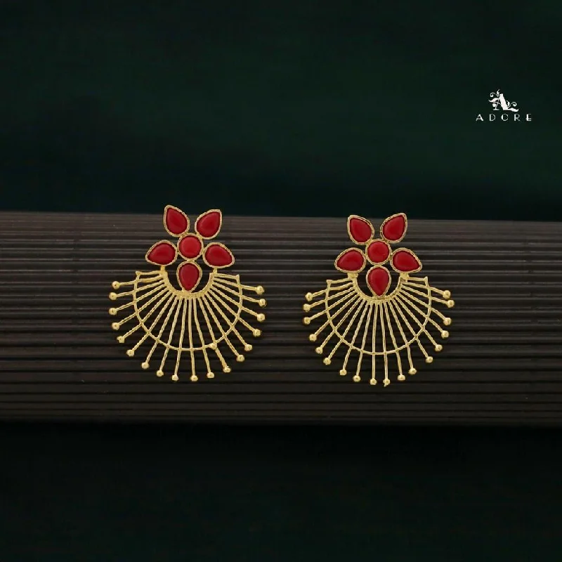 Women’s dangling diamond earrings-Golden Flower Lea Earrings