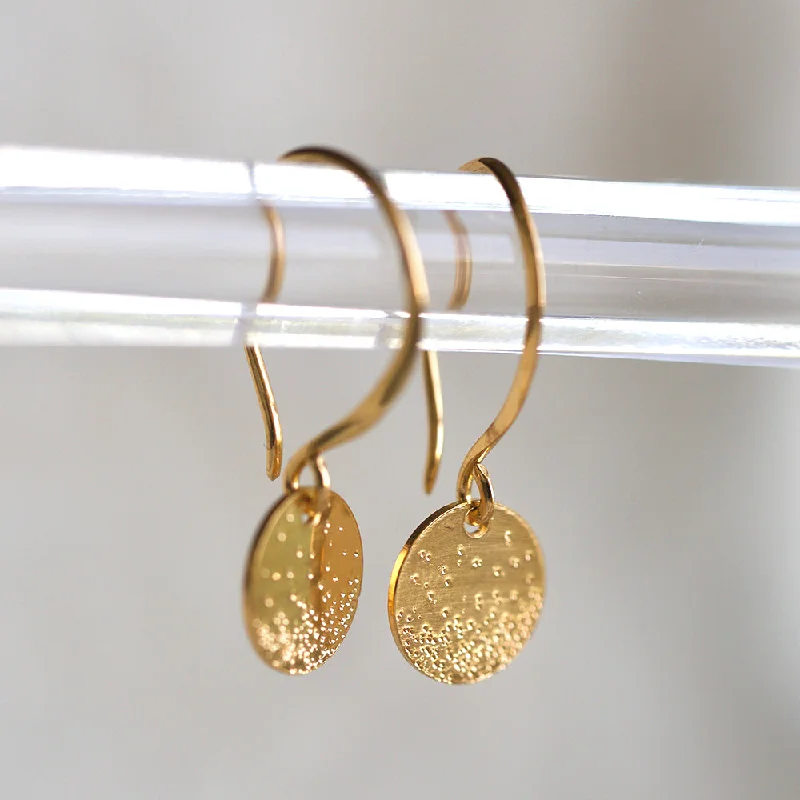 Women’s gemstone drop earrings-DIAMOND DUSTED COIN EARRINGS