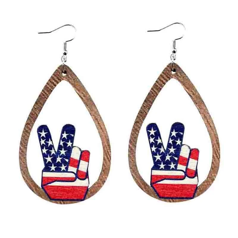 Women’s bridal stud earrings-Adorable Peace America Earrings