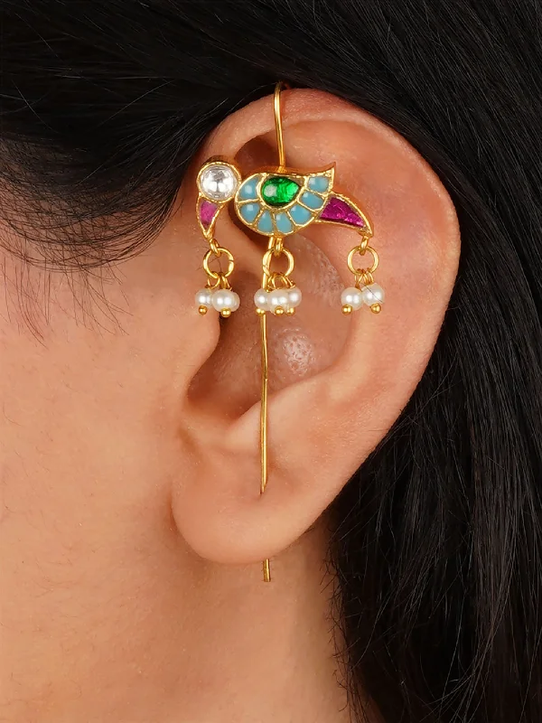 Women’s crystal earrings-Multicolor Gold Plated Earrings - TR-EAR198M