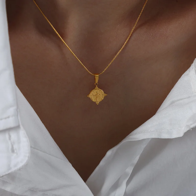 P1586-Gold Necklace-40+8cm