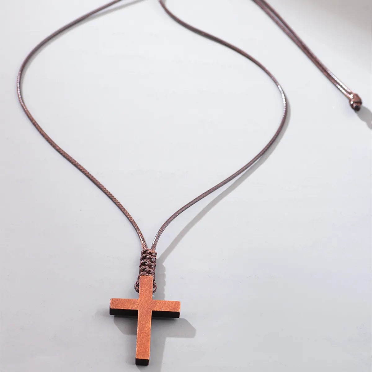 Women’s long necklaces-Casual Elegant Fashion Cross Wood Unisex Necklace