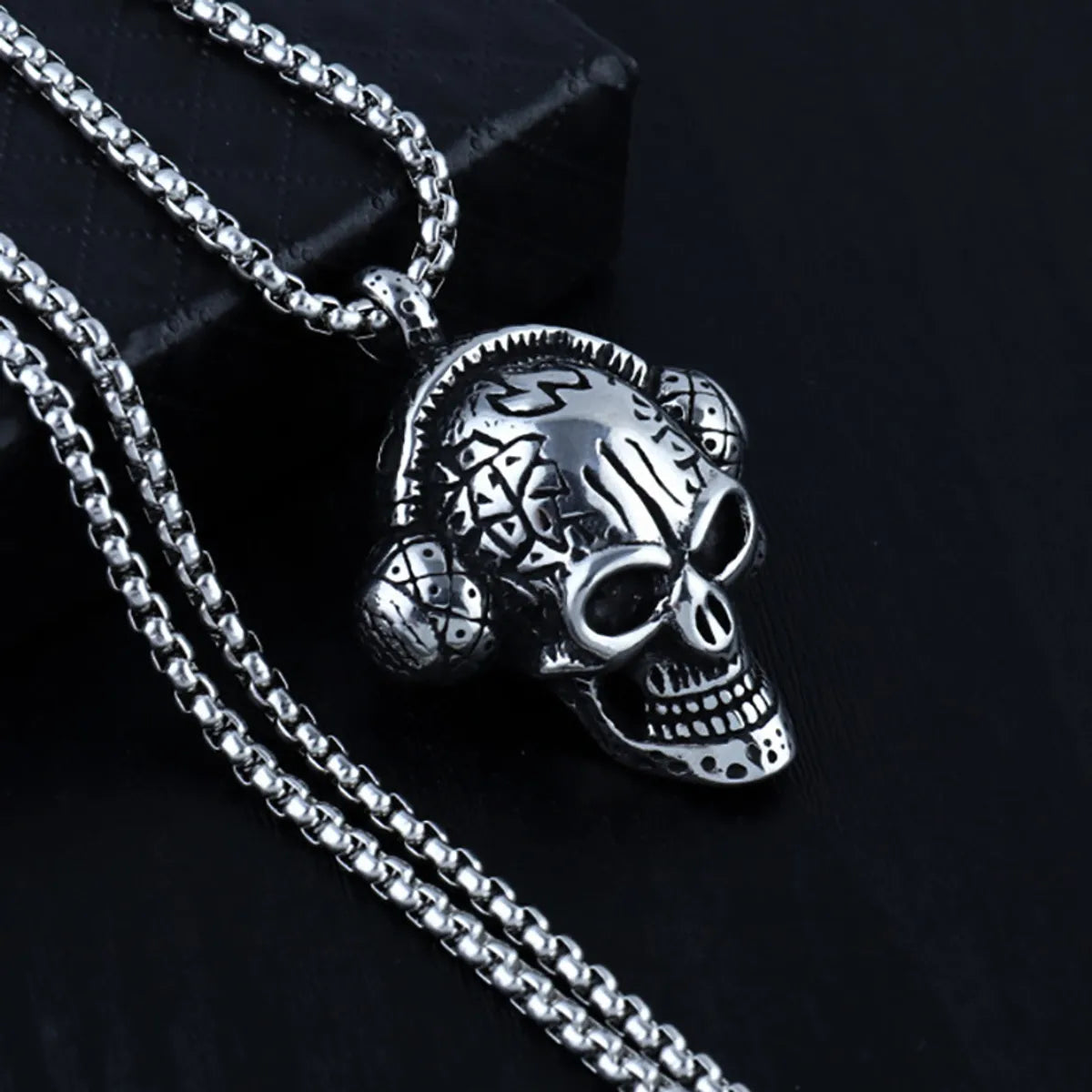 Skull Headset Titanium Steel Necklace