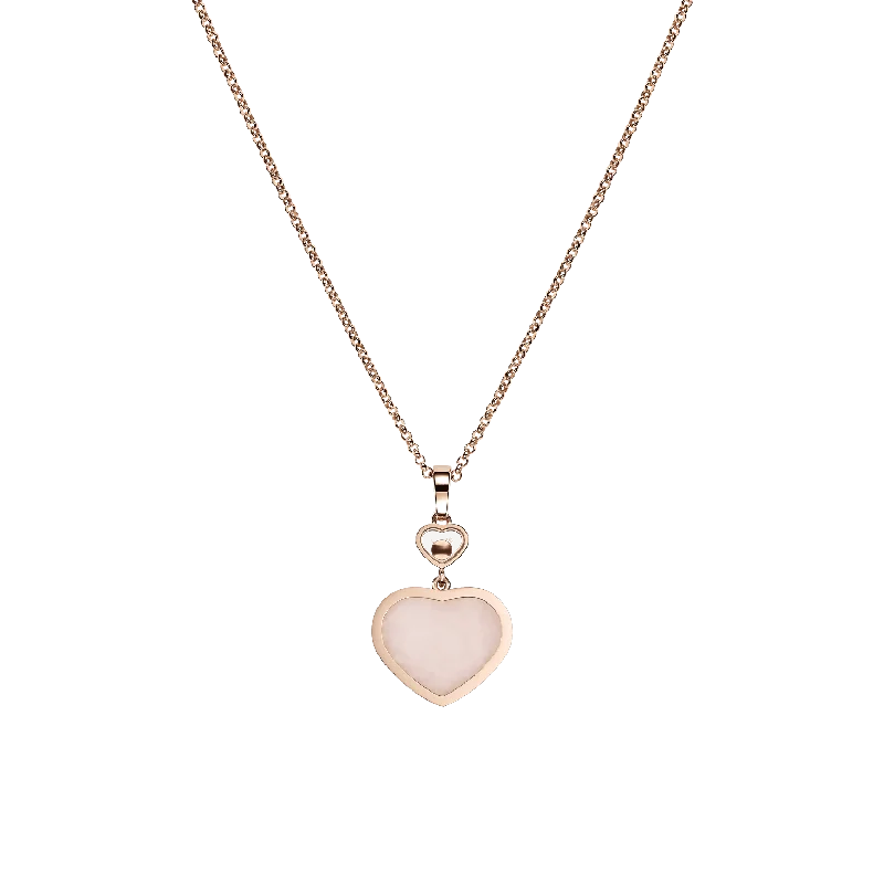 Women’s boho necklaces-18Kt. Rose Gold Happy Hearts Pendant Necklace