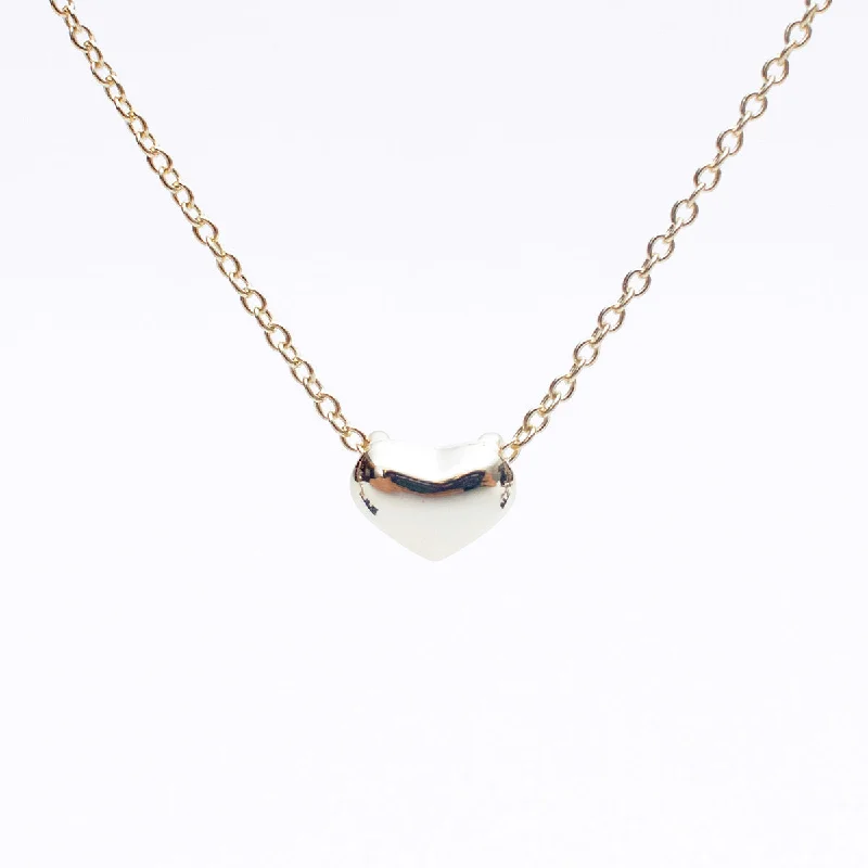 Women’s infinity necklaces-Gold Vermeil Puffy Heart Necklace