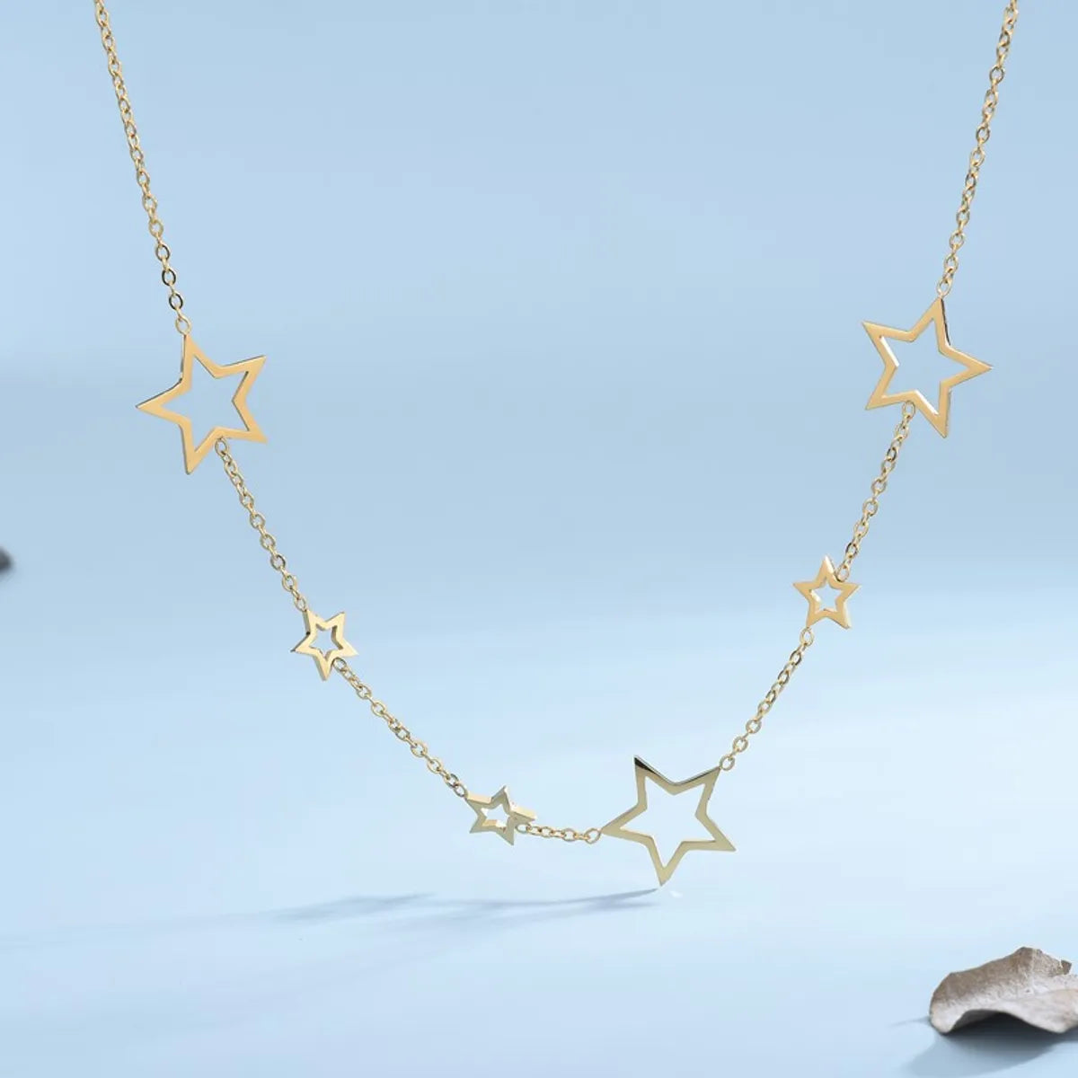 Women’s star necklaces-Casual Classic Style Star Titanium Steel Plating 18k Gold Plated Necklace