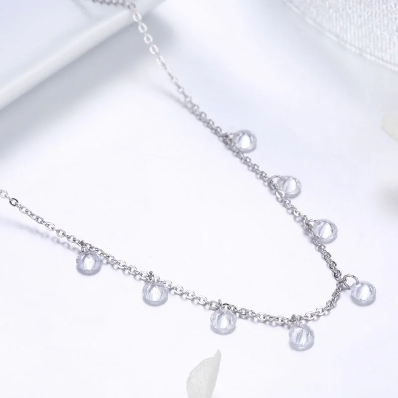 Women’s infinity symbol necklaces-Casual Solid Color Sterling Silver Plating Inlay Zircon White Gold Plated Necklace