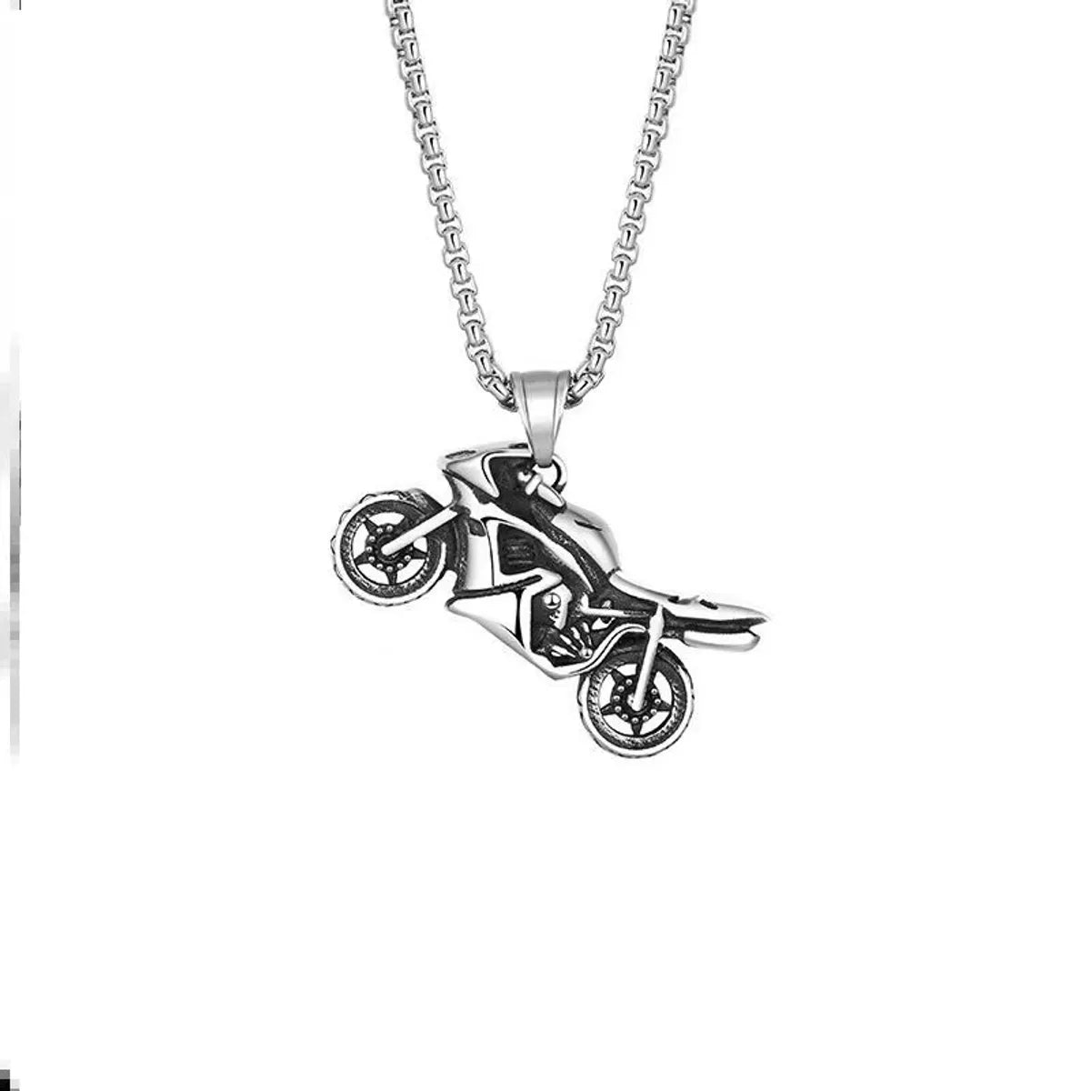 Silver Motorcycle [70 Long Steel Chain]]