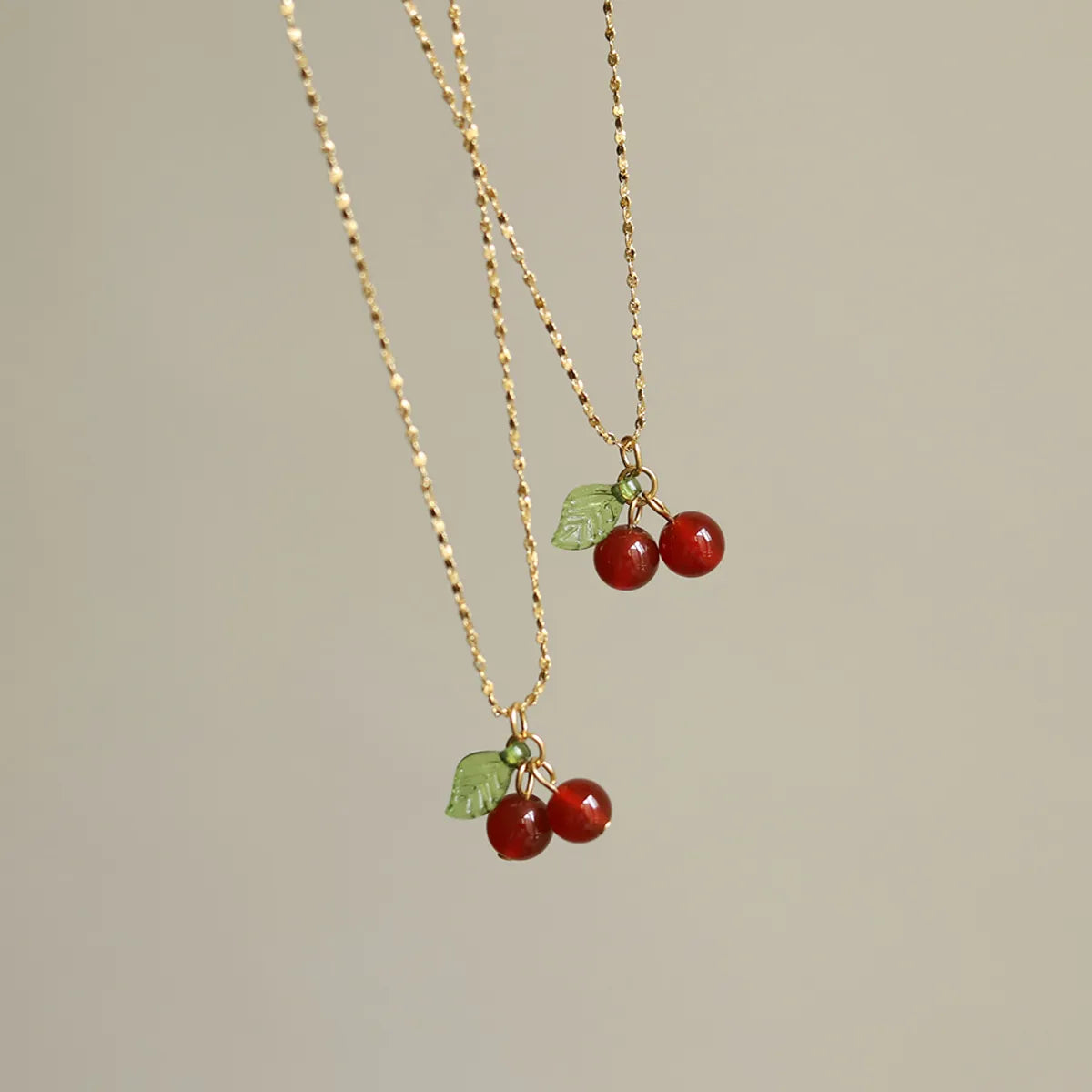 Women’s adjustable necklaces-Retro Cherry Titanium Steel Plating Pendant Necklace