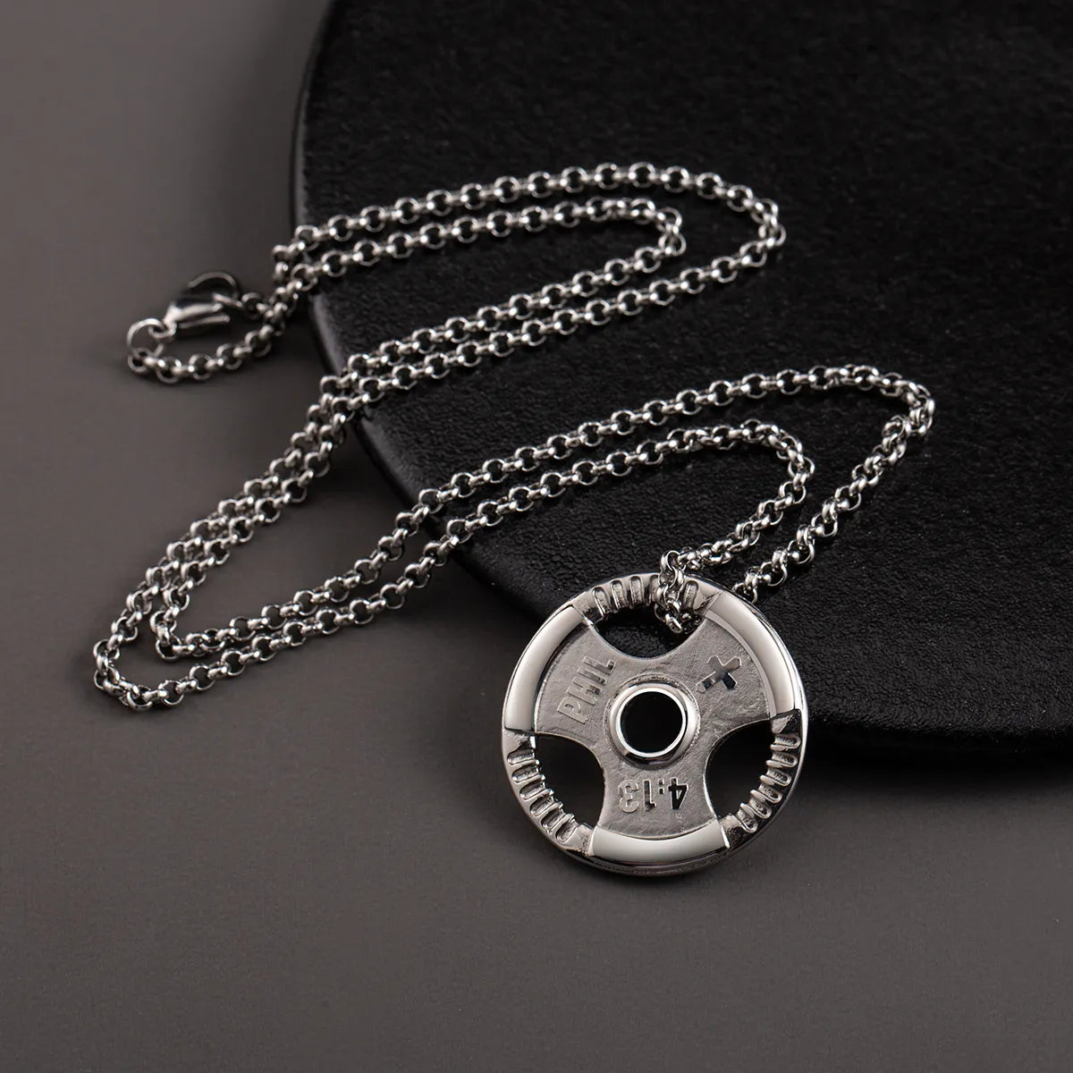 Women’s birthstone pendant necklaces-Hip-Hop Dumbbell 304 Stainless Steel Men'S