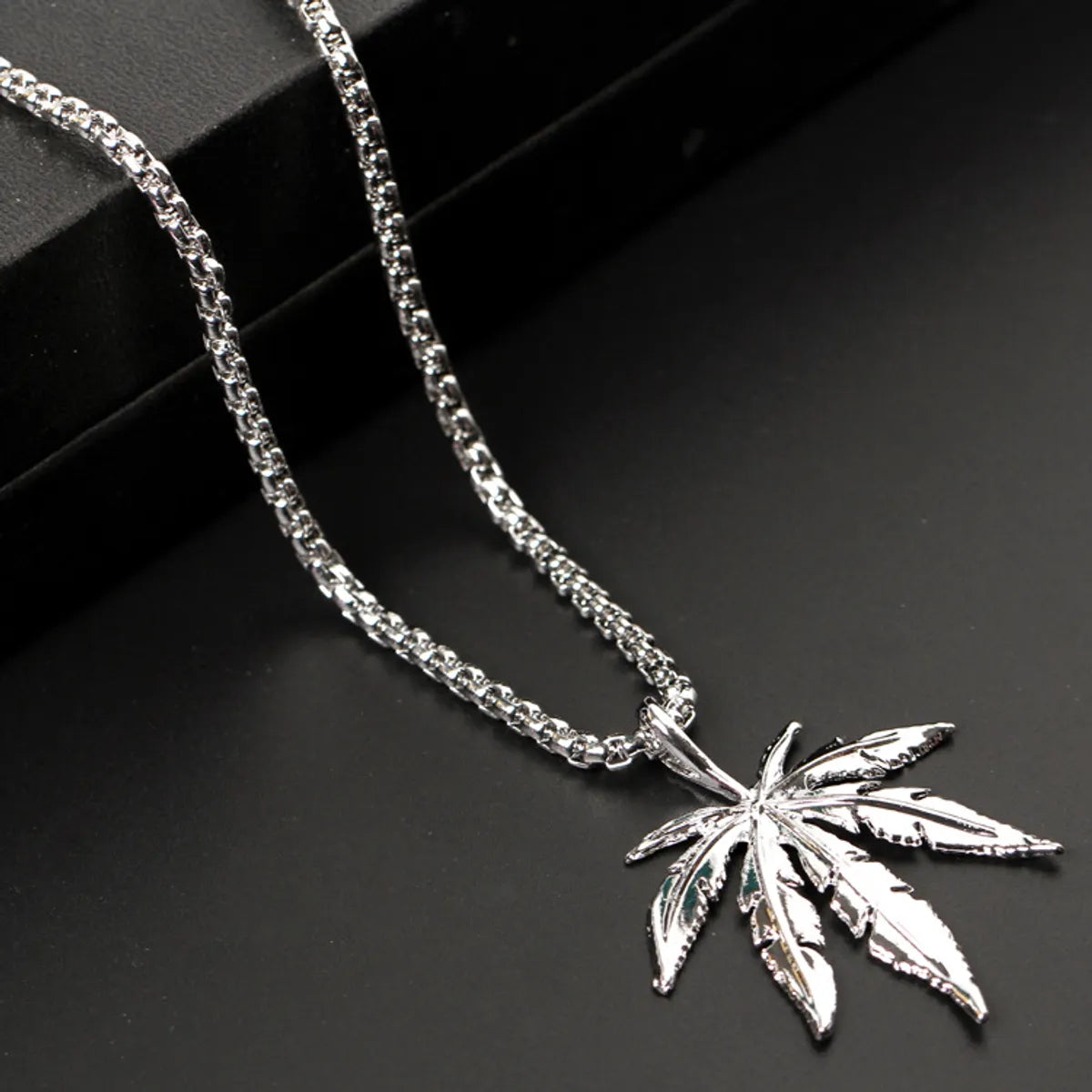 Silver Maple Leaf + Stainless Steel Bracelet