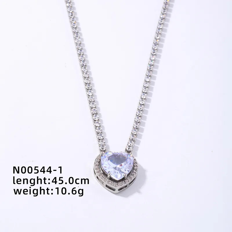 White K White Diamond-Heart-45cm Chain