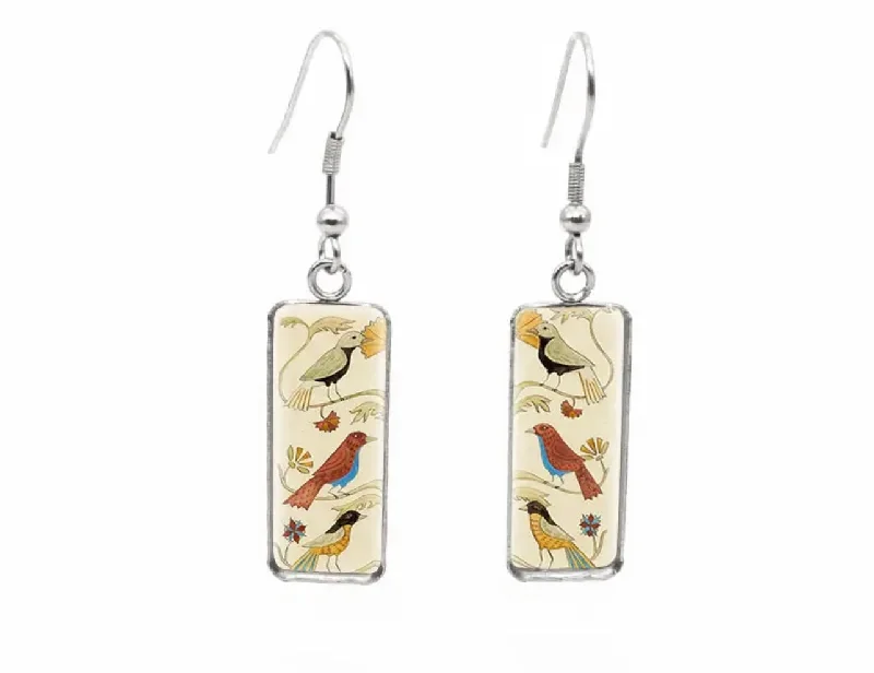 Women’s angel wings earrings-Beautiful Glass-Like Folk Bird Earrings