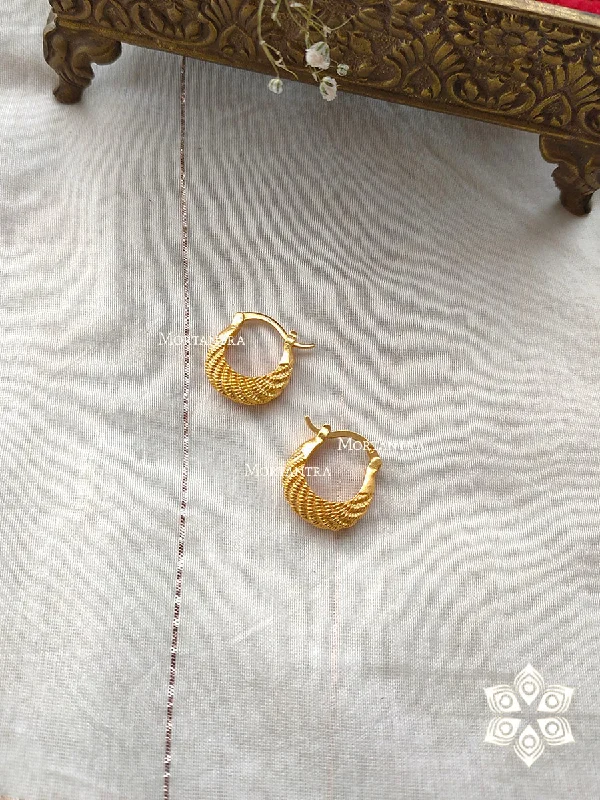 Women’s stud earrings-Gold Plated Temple Earrings - TMPEAR58