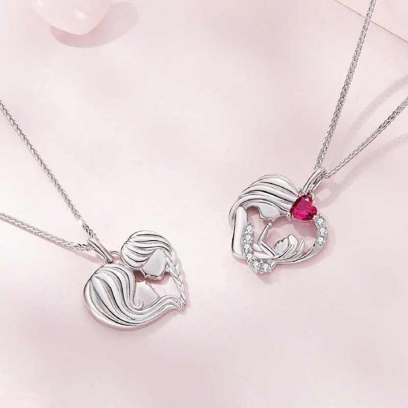 Women’s nature-inspired necklaces-Casual Heart Shape Sterling Silver Plating Inlay Zircon White Gold Plated Necklace