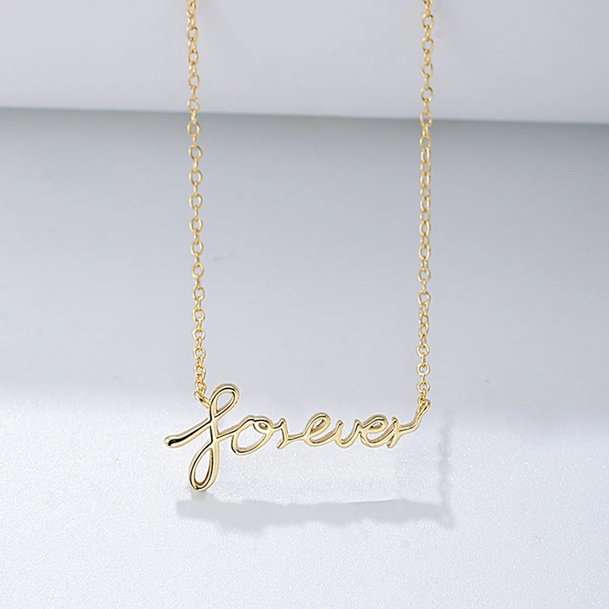 Women’s ruby necklaces-Ig Style Letter Sterling Silver Plating 14k Gold Plated Rhodium Plated Pendant Necklace